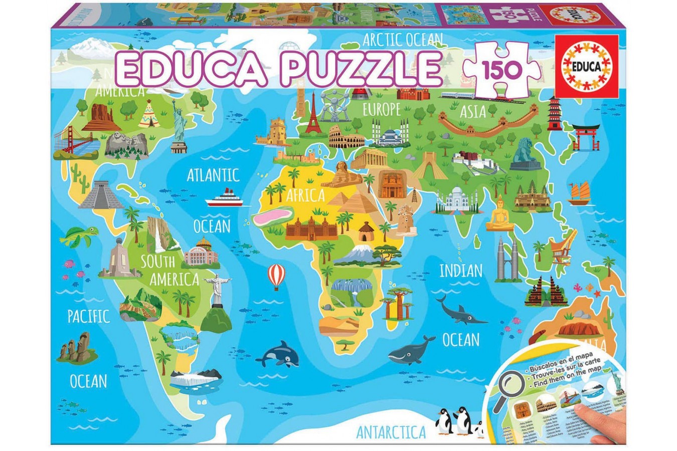Puzzle Educa - World Map, 150 piese (18116)
