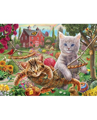 Puzzle SunsOut - Adrian Chesterman: Cats on the Farm, 1000 piese (Sunsout-51824)