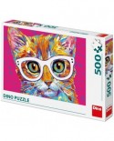 Puzzle Dino - Cat with Glasses, 500 piese (50236)