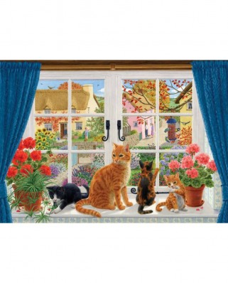 Puzzle Falcon - Sarah Adams: Through the Cottage Window, 500 piese (Jumbo-11064)