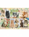 Puzzle Jumbo - Cat Stamps, 1000 piese (18813)