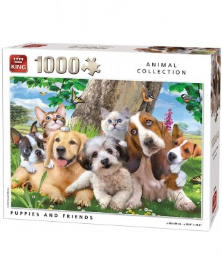 Puzzle King - Puppies and Friends, 1000 piese (55846)