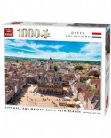 Puzzle King - City Hall and Market, Delft, Netherlands, 1000 piese (55869)
