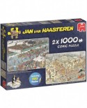 Puzzle Jumbo - Jan Van Haasteren: Eleven City Icetour & New Year's Dip, 2x1000 piese (19081)