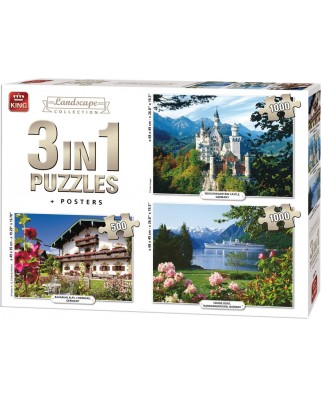 Puzzle King International - Landscape Collection, 500/1000/1000 piese (King-Puzzle-55875)