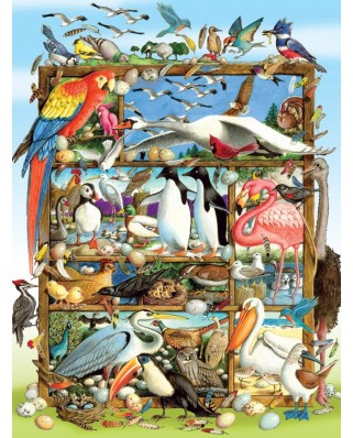 Puzzle Cobble Hill - Birds of the World, 350 piese XXL (Cobble-Hill-54639)
