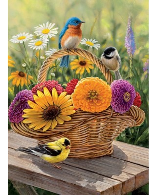 Puzzle Cobble Hill - Bluebird and Bouquet, 35 piese (Cobble-Hill-58886)