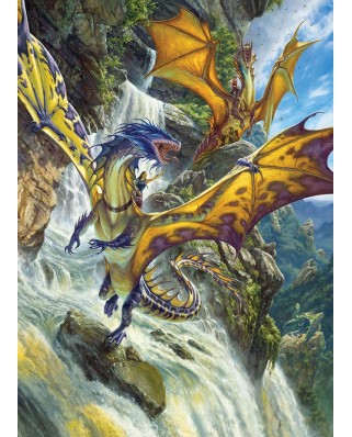 Puzzle Cobble Hill - Waterfall Dragons, 1000 piese (Cobble-Hill-80105)