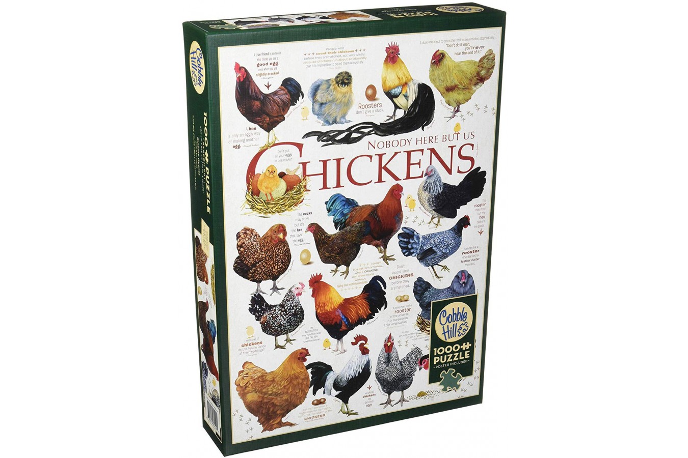 Puzzle Cobble Hill - Chicken Quotes, 1000 piese (Cobble-Hill-80120)