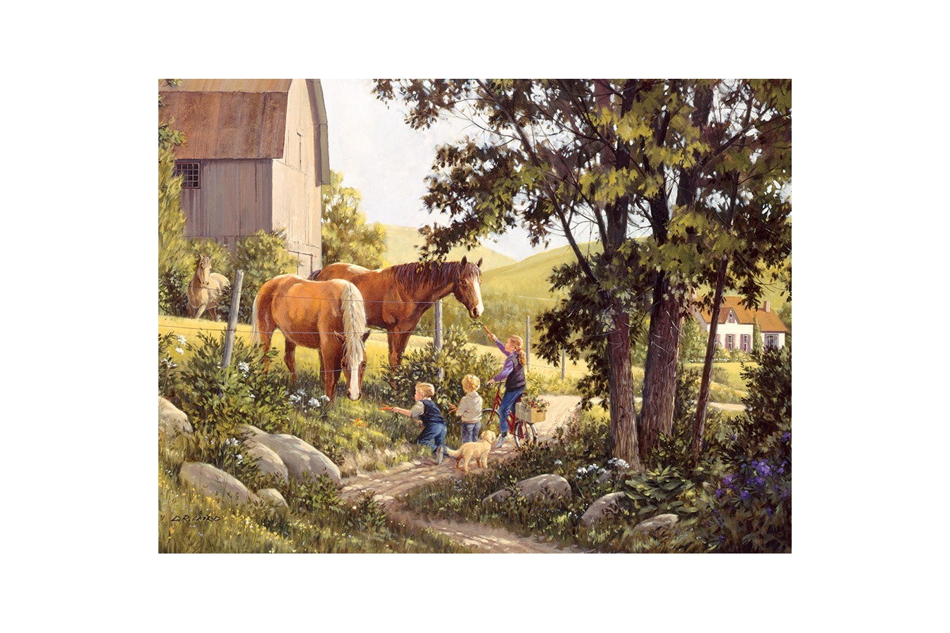 Puzzle Cobble Hill - Summer Horses, 500 piese XXL (Cobble-Hill-85038)