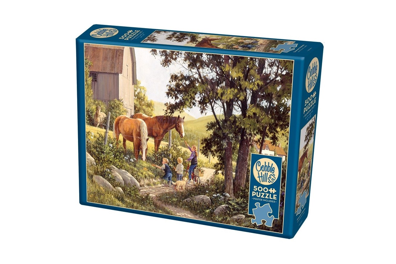 Puzzle Cobble Hill - Summer Horses, 500 piese XXL (Cobble-Hill-85038)