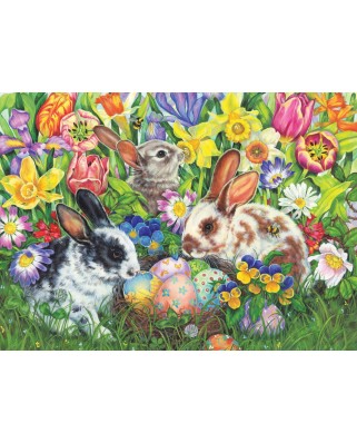 Puzzle Cobble Hill - Easter Bunnies, 500 piese XXL (Cobble-Hill-85047)