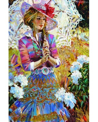 Puzzle Gold Puzzle - Girl with Open Umbrella, 1000 piese (Gold-Puzzle-61215)