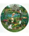 Puzzle rotund SunsOut - Cats at Play, 500 piese (Sunsout-45876)