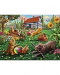 Puzzle SunsOut - Dogs and Cats at Play, 500 piese (Sunsout-51836)