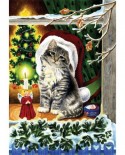 Puzzle SunsOut - A Christmas Kitten, 300 piese (Sunsout-61542)