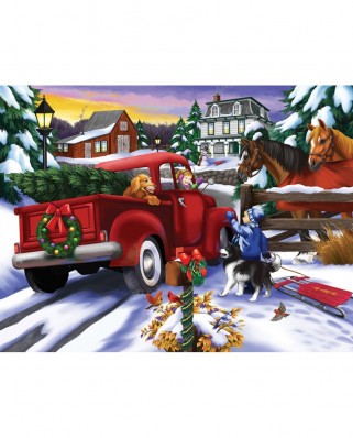 Puzzle SunsOut - Bringing Home the Tree, 300 piese (Sunsout-63023)