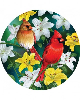 Puzzle rotund SunsOut - Cardinals in the Round, 500 piese (Sunsout-70965)