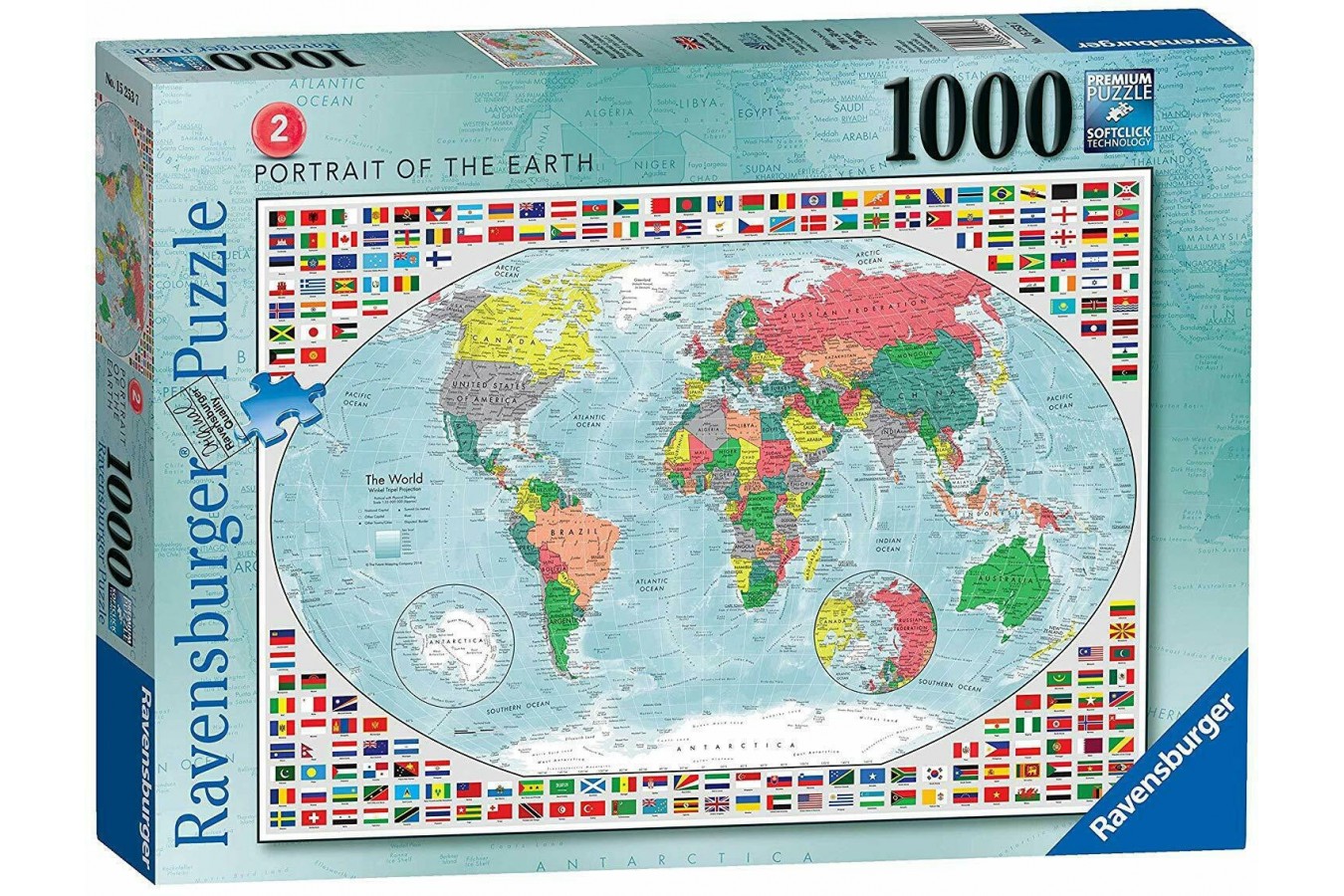 Puzzle Ravensburger - Map of the World, 1000 piese (15253)