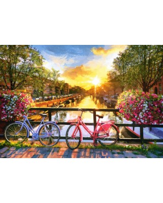 Puzzle Castorland - Picturesque Amsterdam with Bicycles, 1000 piese (104536)