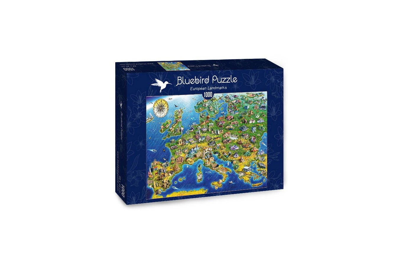 Puzzle Bluebird - Adrian Chesterman: European Landmarks, 1000 piese (70322-P)