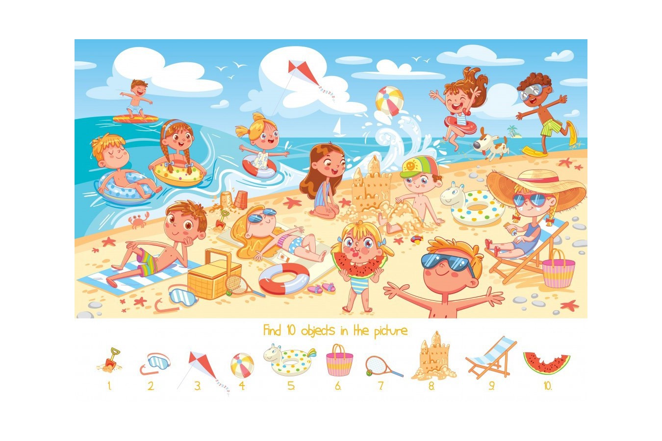 Puzzle Bluebird - Search and Find - The Beach, 100 piese (70351)