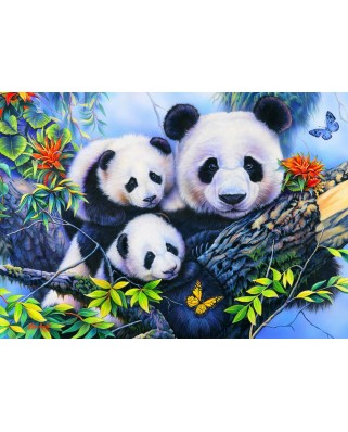 Puzzle Bluebird - Panda Family, 100 piese (70395)