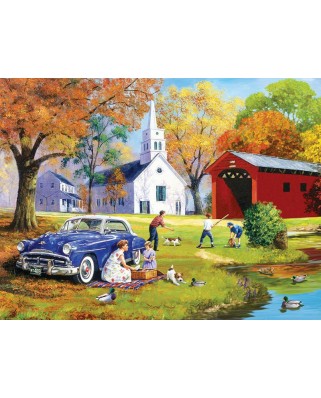 Puzzle SunsOut - Family Time by the River, 300 piese XXL (Sunsout-13735)