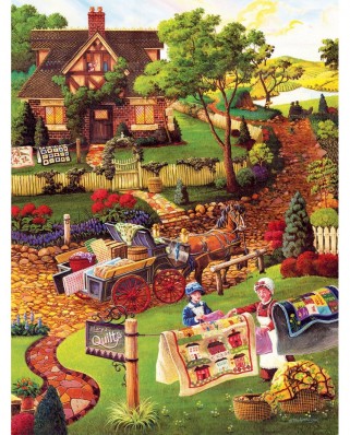Puzzle SunsOut - Mary's Quilt Country, 300 piese XXL (Sunsout-38872)