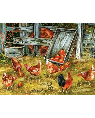 Puzzle SunsOut - Pickin Chickens, 500 piese XXL (Sunsout-39181)