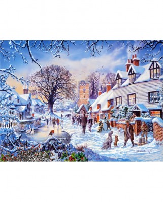 Puzzle SunsOut - Steve Crisp: A Village in Winter, 1000 piese (Sunsout-25974)