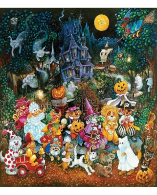 Puzzle SunsOut - Trick or Treat Dogs, 300 piese XXL (Sunsout-21899)