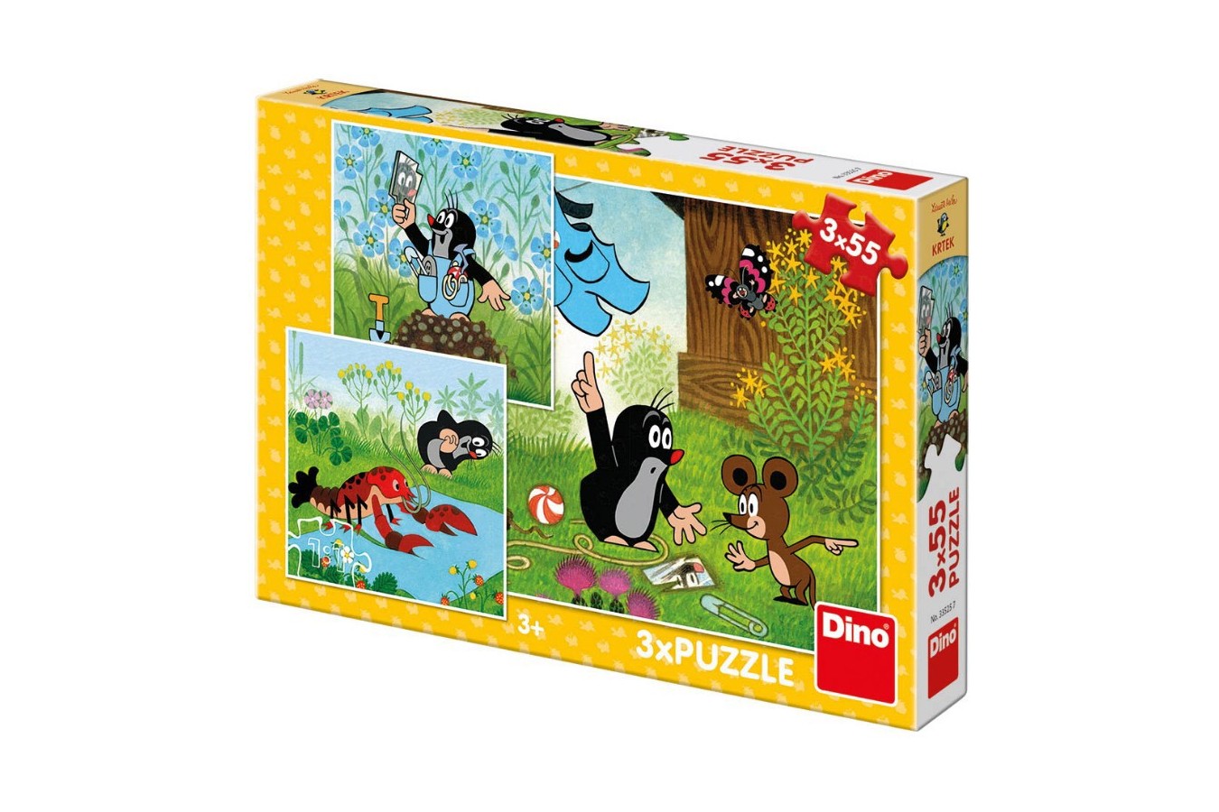 Puzzle Dino - The Little Mole, 3x55 piese (33525)