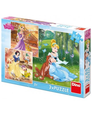Puzzle Dino - Disney Princess, 3x55 piese (33528)
