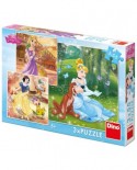 Puzzle Dino - Disney Princess, 3x55 piese (33528)