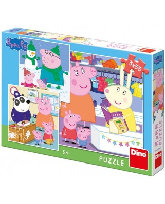 Puzzle Dino - Peppa Pig, 3x55 piese (33530)