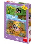 Puzzle Dino - The little Mole, 2x48 piese (38155)
