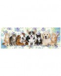 Puzzle panoramic Dino - Dogs & Cats, 150 piese (39327)