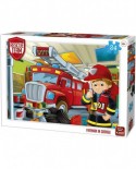 Puzzle King International - Rescue Team - Fireman in Garage, 24 piese (55839)
