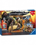 Puzzle Ravensburger - Dragons - Dragon Rider, 3x49 piese (09258)