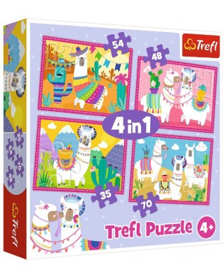 Puzzle Trefl - Llamas on Vacation, 35/48/54/70 piese (34322)
