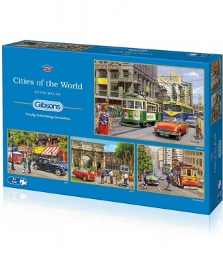 Puzzle Gibsons - Kevin Walsh: Cities of The World, 4x500 piese (57577)