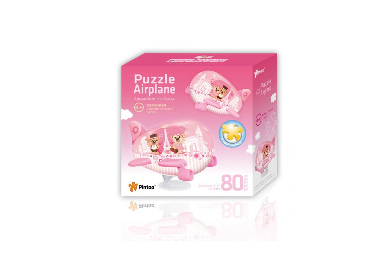 Puzzle 3D din plastic Pintoo - Airplane Puzzle - Romantic Holidays in Europe, 80 piese (E5184)