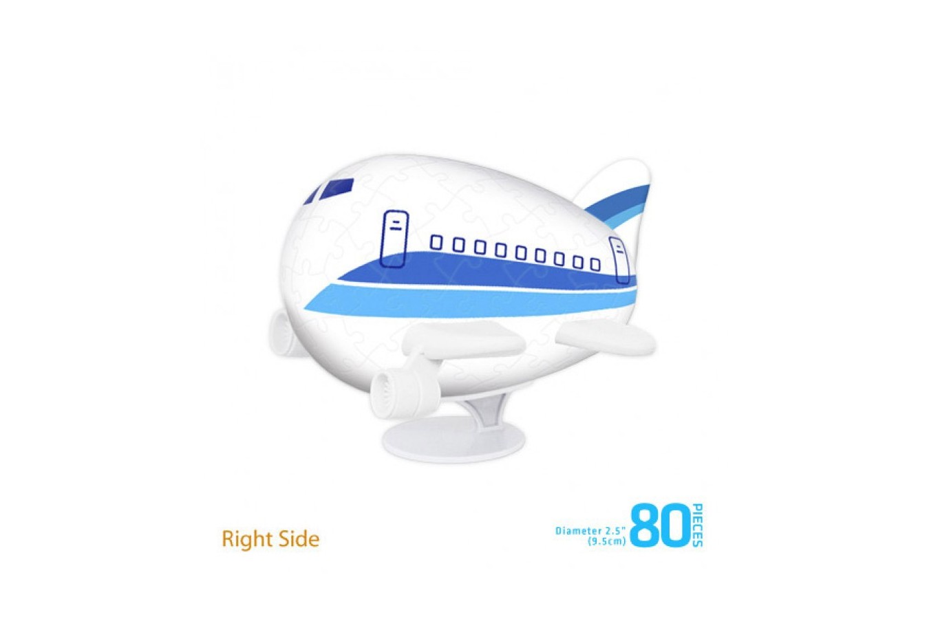 Puzzle 3D din plastic Pintoo - Airplane Puzzle - Sky Blue Airline, 80 piese (E5186)