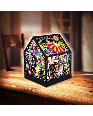 Puzzle 3D din plastic Pintoo - House Lantern - Cheerful Elephants, 208 piese (R1007)