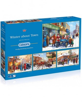 Puzzle Gibsons - Kevin Walsh: Winter about Town, 4x500 piese (57576)