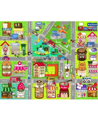 Puzzle din plastic Pintoo - Cute Street Map, 80 piese (T1015)