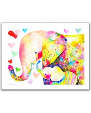 Puzzle din plastic Pintoo - Reina Sato: Elephant Family, 300 piese (H2106)