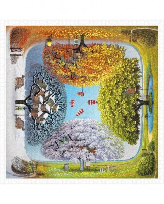 Puzzle patrat din plastic Pintoo - Jacek Yerka: Apple Tree, 1600 piese (H1925)