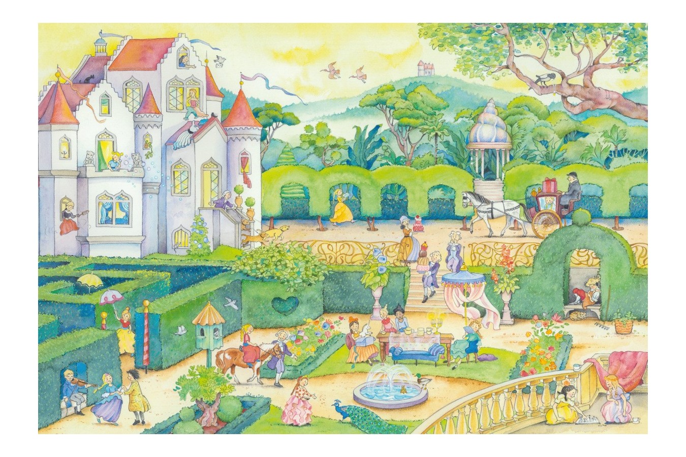 Puzzle Schmidt - Life With The Fairytale Princesses, 100 piese, contine autocolant (56329)